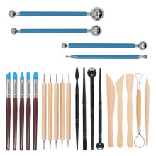 Kit para Artesanato em Argila, Ferramentas de Pontilhar em Madeira para Design em Argila Polimérica, Canetas com Ponta de Borracha e Canetas com