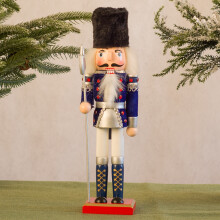 Casse-noisette en bois, décoration de Noël, figurine traditionnelle de soldat casse-noisette en bois peint, objet de collection festif avec tête