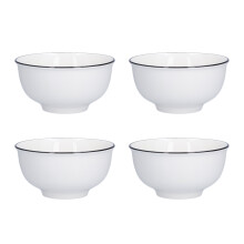 Robuste Porzellanschüsseln, elegante Emailleschüsseln, 4-teiliges Set, mikrowellengeeignet, ofenfest, kühlschrankgeeignet, spülmaschinenfest,
