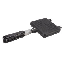 Utensílio de cozinha em liga de alumínio, sanduicheira antiaderente para preparo rápido, alças de aço inoxidável com isolamento térmico,