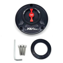 Fuel Tank Cap Cover Compatible with YZFR125 2012 CNC Aluminum Keyless Motorcycle Accessories 6 Colors Black And Red