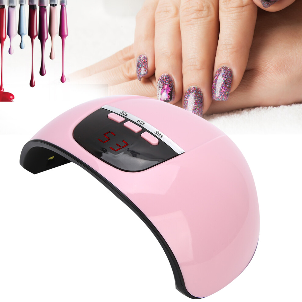 Pink/Light 54W Nail Gel Curing With 18 Chips, Painless Infrared Sensor