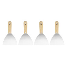 5 Inch Carbon Steel Putty Knife Set with Wood Handle, Flexible Drywall Scraper for Wall and Paint
