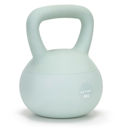 Kettlebell - SPRINGOS - 8 kg - Flexível - Ergonômico - Turquesa