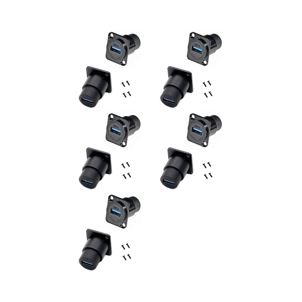 10Pcs D Type Metal Usb3.0 Socket Female To Female Usb 3.0 Connector D-Type Usb Panel Mounting Solderless Signal Coupler 6031850705818