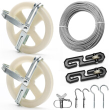 Outdoor Clothesline Kit with 150FT ExtraLong Line and Rustproof Pulley System for Backyard