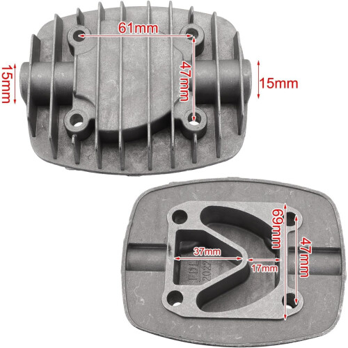 Cast Aluminum Air Compressor Cylinder Head Replacement,  Pressure, Grey, 13 Size Options 2