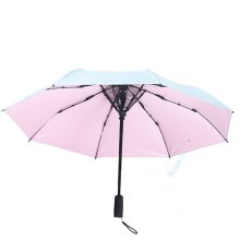 3-in-1 opvouwbare paraplu's met-Blauwe buitenkant en pin