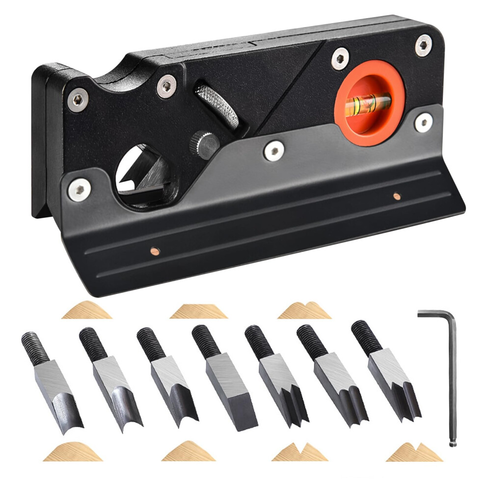 Chamfer Plane With 7 Quickchange Cutter Heads, Precision Woodworking Edge Tool For Carpentry And Diy 9187378979310