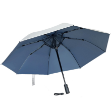 All Weather Umbrellas with Integrated Fan-Dark blue inside the