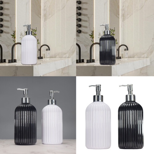 Modern Striped Soap Dispenser 500ml Soap Dispenser with-Black 2