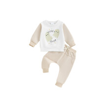 (6-12 Months, White) Ensemble 2 pièces garçon : sweat-shirt manches longues et pantalon fantôme, parfait pour Halloween.