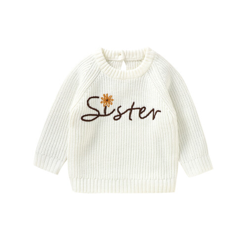 (9-12 Months, White) Πουλόβερ για νήπια με ραβδώσεις