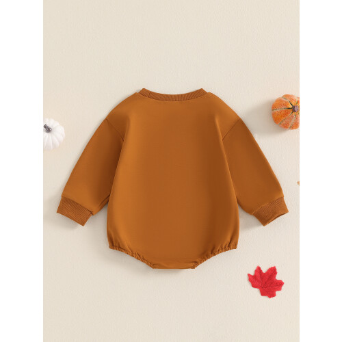 (3-6 Months, Brown) Βρεφικό φορμάκι με φθινοπωρινή εμφάνιση. 2