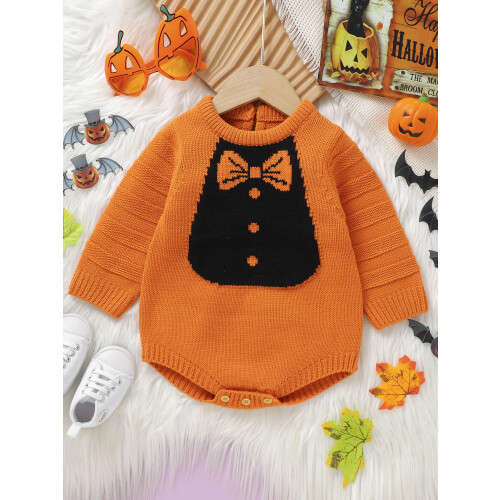 (6-9 Months, Orange) Βρεφικό Φούτερ με Χειμερινό Σετ 1