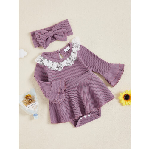 (0-3 Months, Purple) Dvoudílná sada pro roztomilé oblečení 1