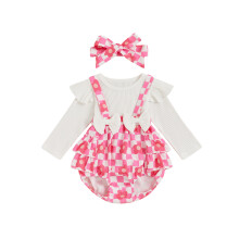 (9-12 Months, Ivory) Neugeborenen-Mädchen-Outfit, langärmeliger Strampler Haarband, Herbstkleidung