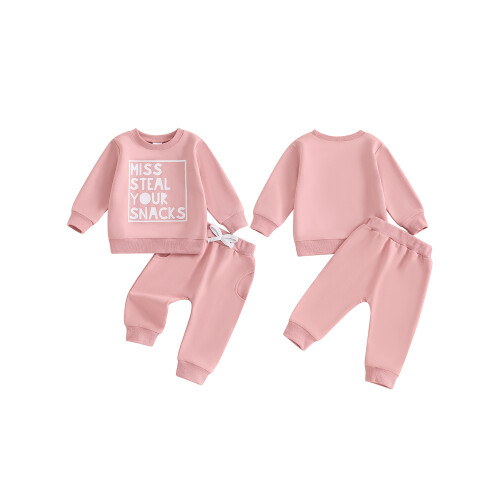 (18-24 Months, Pink) Φθινοπωρινή Στολή Κοριτσιών, Ελαστική Μέση 1