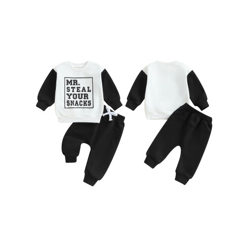 (12-18 Months, Black) Σετ παντελονιών για αντίθεση χρωμάτων 1