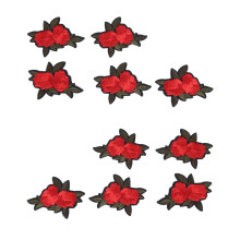 High Quality DIY Red Rose Patches, Elegant Sew On Patches For Beautiful Flowers Design, Suitable For Shirts Jeans Blouses Pants Skirts, Can Be Ironed