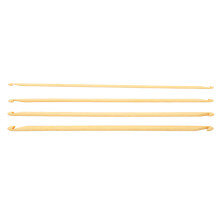 Uncinetti in bambù, uncinetti in legno di bambù di varie misure (3 mm, 4 mm, 5 mm, 6 mm), 4 aghi da maglia fini multiuso a doppia punta per il fai