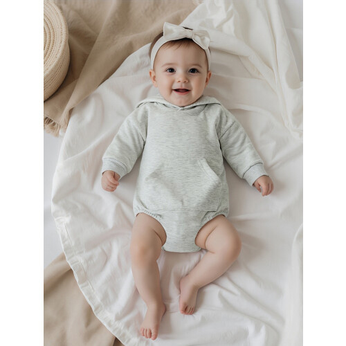 (12-18M, GRAY) Βρεφικό φορμάκι με για νεογέννητα 2