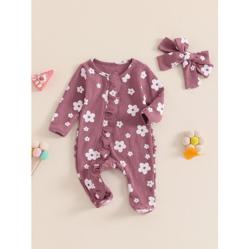 (Newborn, Purple) Conjunto bebé niña, de otoño. 2