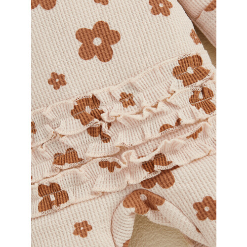 (3-6 Months, Apricot) Conjunto bebé niña, de otoño. 2