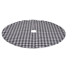 Jupe de sapin de Noël, motif à carreaux traditionnels au charme rustique pour votre décoration de fêtes, jupe de sapin en coton gris de 137 cm