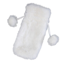 Housse de bouteille de vin en peluche pour Noël, sac à vin en fausse fourrure, sac cadeau de vin à cordon avec poignée, sacs cadeaux de luxe pour