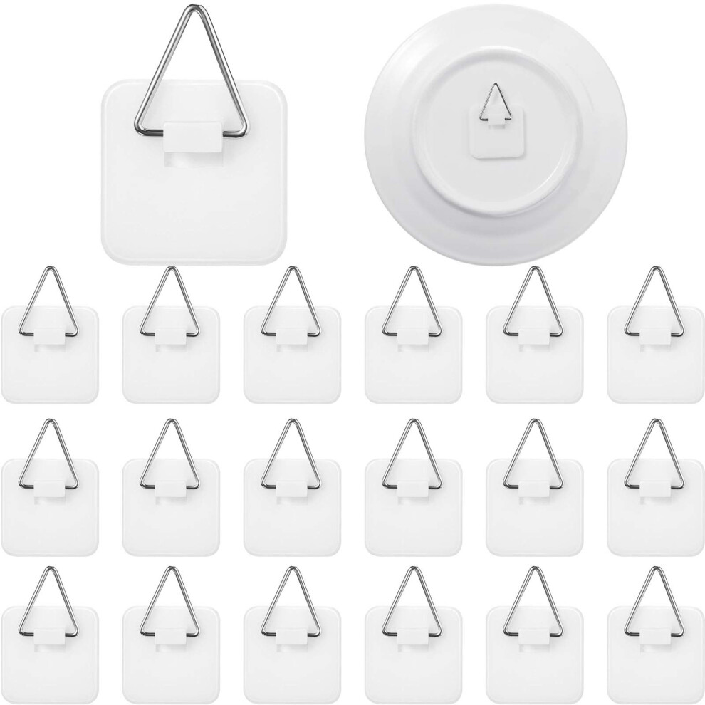 40 Pcs Invisible Adhesive Plate Hangers For Wall Art Display, Strong Hold, 1.25 Inch 9199774759397