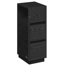 Mesas de cabeceira - HELLOSHOP26 - Conjunto de 2 - Preto - 2 gavetas - Compartimento aberto