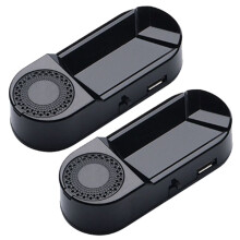 2Pcs Car Fake Security Light Solar Powered Simulated Alarm Wireless Warning Anti-Theft Lamp with Air Freshener Function