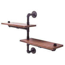 Industrial Shelves Pipe Shelving Unit, Vintage Industrial Pipe Shelving, Wall Mounted Metal Shelves For Home, Black