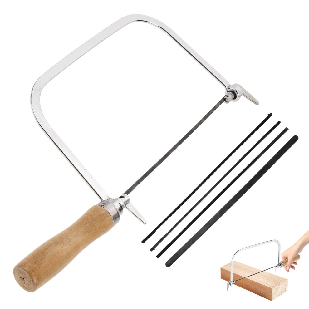 Coping Saw For Woodworking, 5 Inch Frame Fret Saw With 4 Blades, Cuts Wood, Pvc Pipe And Foam 9094768991473