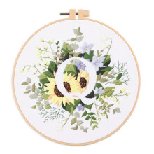 Embroidery Kit For Beginners And Adults With Initial Letter And Flower Pattern Cross Stitch Kit Crewel Embroidery Without Hoop