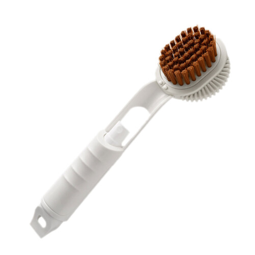 Shoe Brush with Soft Bristles and Automatic Liquid-White