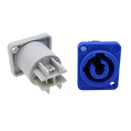 Stage Light Power Connector 3 Pin LED Cable Socket Gray Durable Panel Mount for Audio 1