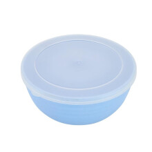 2pcs Wheat Straw Cereal Bowls with Lids, Unbreakable Microwave Safe Salad Bowls for Kids and Adults, Blue