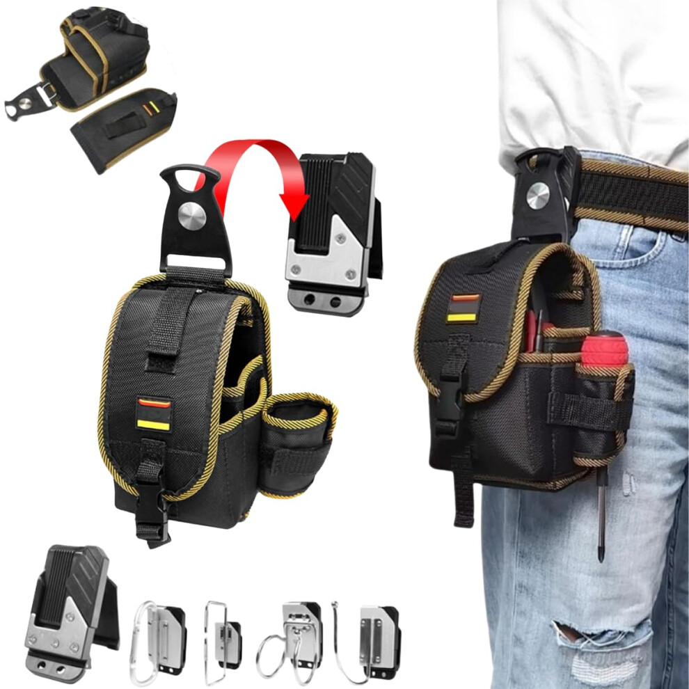 Tool Belt And Tool Pouch With Rotating Waist Design, Multipocket Waterproof Oxford Fabric For Electricians 9094768991824