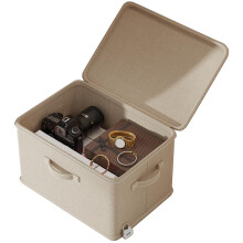 Lockable Storage Box with Handle, Waterproof Odor Proof Stackable Organizer Bin, Cream Large