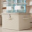 Lockable Storage Box with Handle, Waterproof Odor Proof Stackable Organizer Bin, Cream Large 2