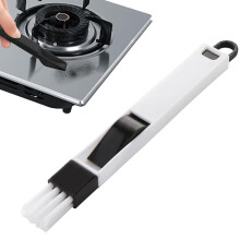 Groove Cleaning Brush Detachable Dustpan For Gaps And Crevices, MultiFunctional Groove Brush Bathroom Keyboard Black