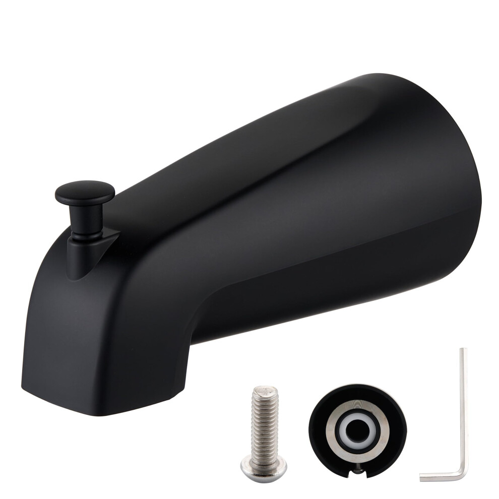 Matte Black Bathtub Spout With Diverter, Slipon Fit For 1/2 Inch Copper Pipe, Rustresistant 9199774761451