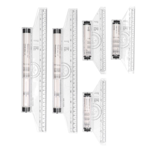Plastic Measuring Rolling Ruler, Drawing Roller Ruler with Built-in Rollers and Clear Scale for Precision Drafting, Transparent Plastic Measuring Tool