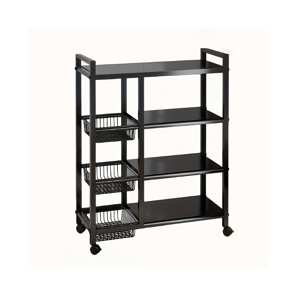 Adjustable 4Tier Metal Storage Rack With 3 Wire Baskets, Heavyduty Garage And Kitchen Organizer 9199774761642