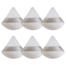 Washable And Reusable, Triangular Powder Puff for Natural Makeup Finish, Short Plush Design for Foundation Efficiency, Includes Ribbon Grip for Stabl
