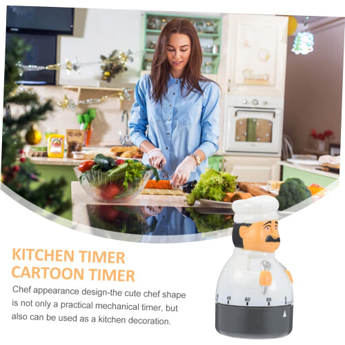 Kitchen Timer Mechanical Cooking Timer with Accurate Countdown, Chef Design for Baking and Cooking 2