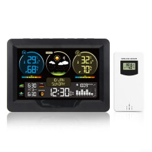 Color Display Weather Station Indoor and Outdoor Use Temperature and Humidity Monitor LCD Display