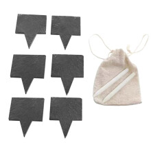 Reusable Slate Cheese Labels with Chalk for Parties and Desserts Square Marker Set